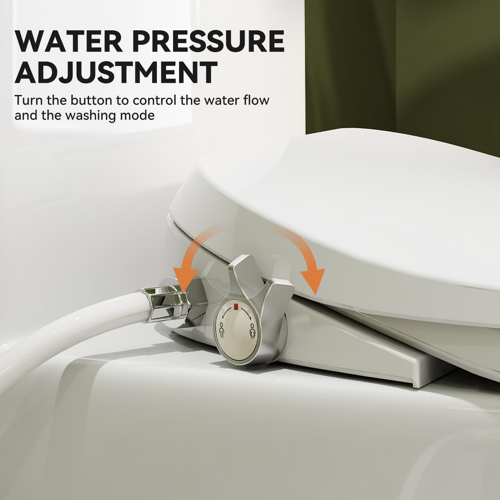 HOROW T0338W One Piece Toilet with Non-Electric Bidet Seat - Elongated ADA Compliant Chair Height Toilet with Adjustable Nozzles, Dual Flush & Soft Close Seat - White (MAP 1000g) - Perfect for Modern Bathrooms, Elderly-Friendly Homes & Water-Saving Households