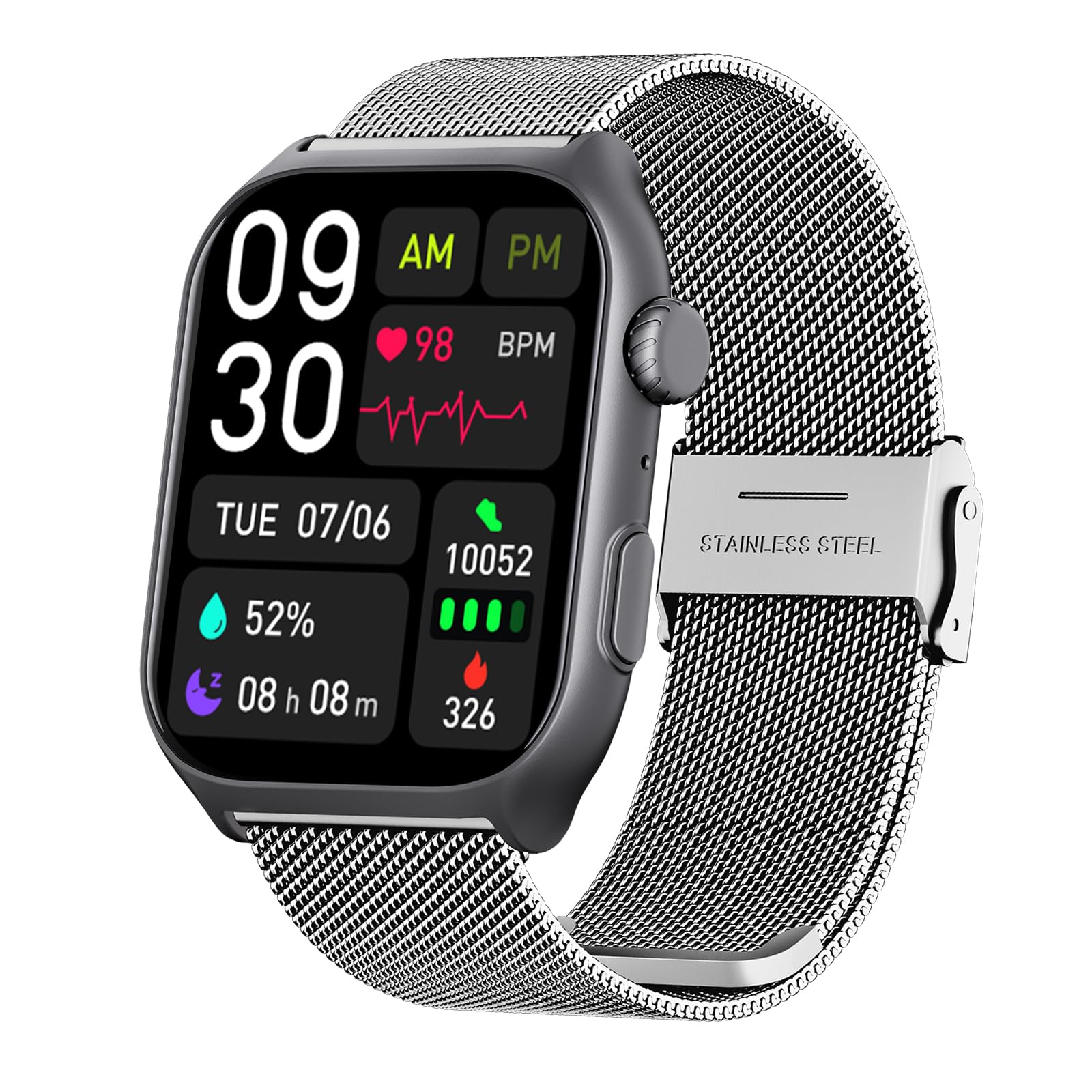 YMS Android Smart Watch for Women - Bluetooth Call, Fitness Tracker with Heart Rate Monitor, Sleep & Step Counter, 100+ Sports Modes, 2.0