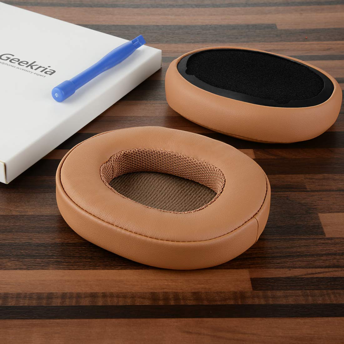 Geekria QuickFit Replacement Ear Pads for Skullcandy Crusher Wireless, Crusher Evo, Crusher ANC, Hesh 3, Hesh EVO, Hesh ANC, Venue ANC Headphones - Premium Comfort Memory Foam Ear Cushions & Earpads (Brown) - Perfect for Gaming, Music & Travel