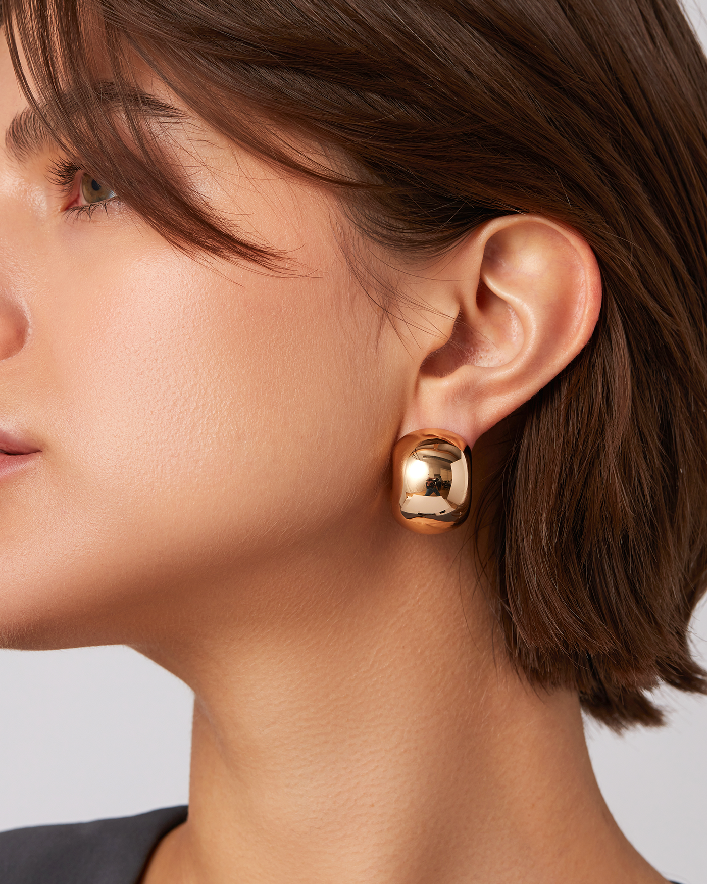Gemma Hoop Earrings for Women - 14K Gold Plated Sterling Silver Huggie Hoops - Perfect for Everyday Wear, Parties & Gifts