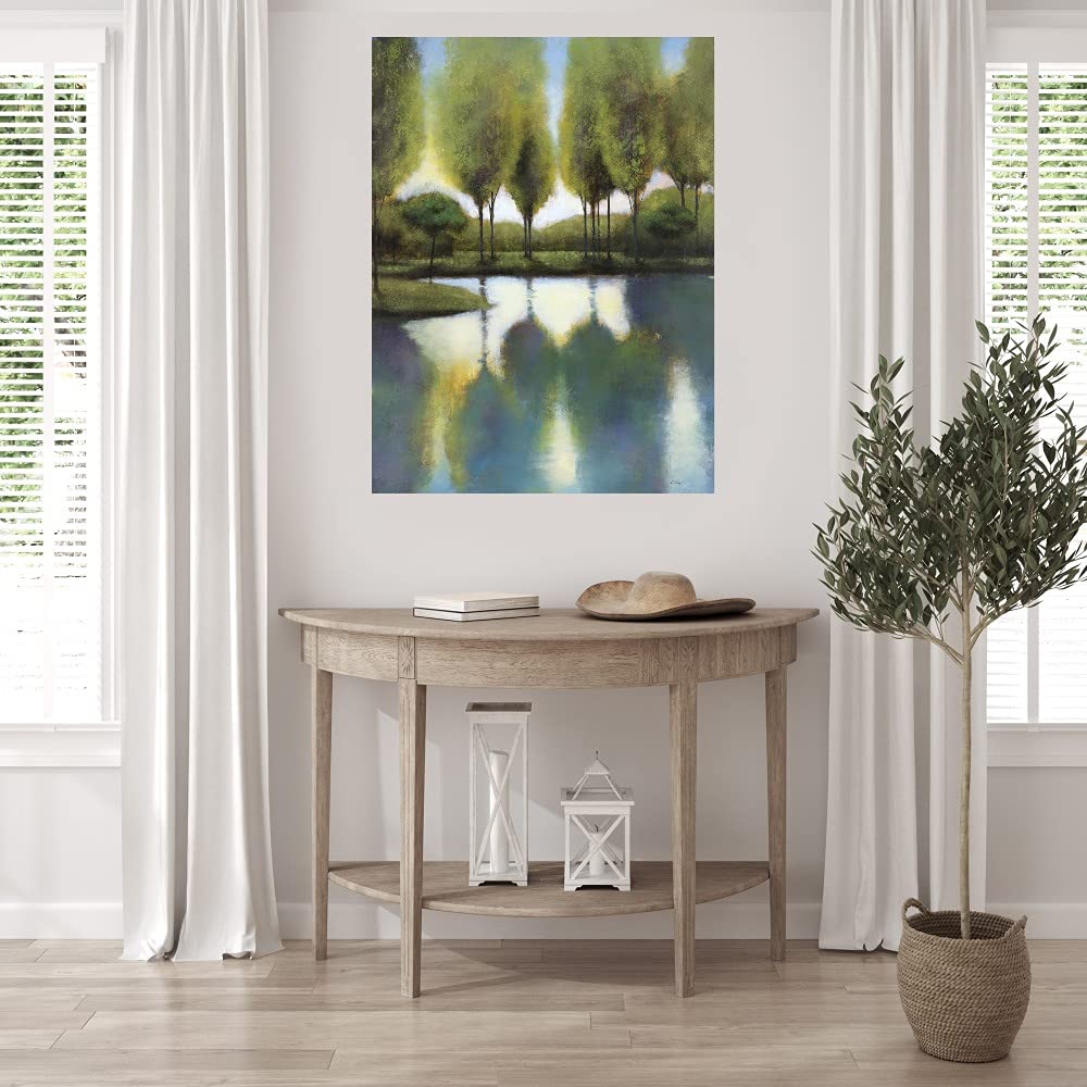 Fine Art Canvas Wall Decor - Trees in Reflection by Artist Williams - 32x43 Inches - Ready to Hang for Living Room, Bedroom, Office - Perfect for Home & Office Decor