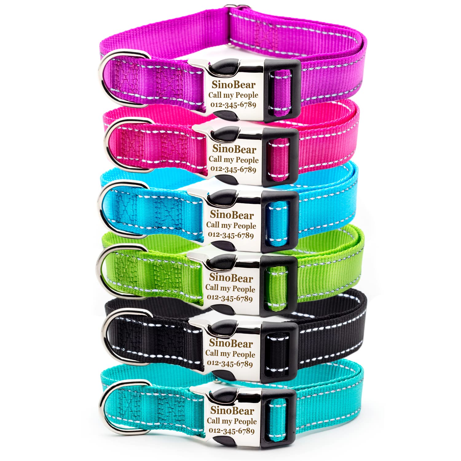 Personalized Dog Collar with Name Plate - Adjustable Metal/Plastic Hybrid Buckle for Small, Medium & Large Dogs - Perfect for Daily Walks, Training & Pet Identification