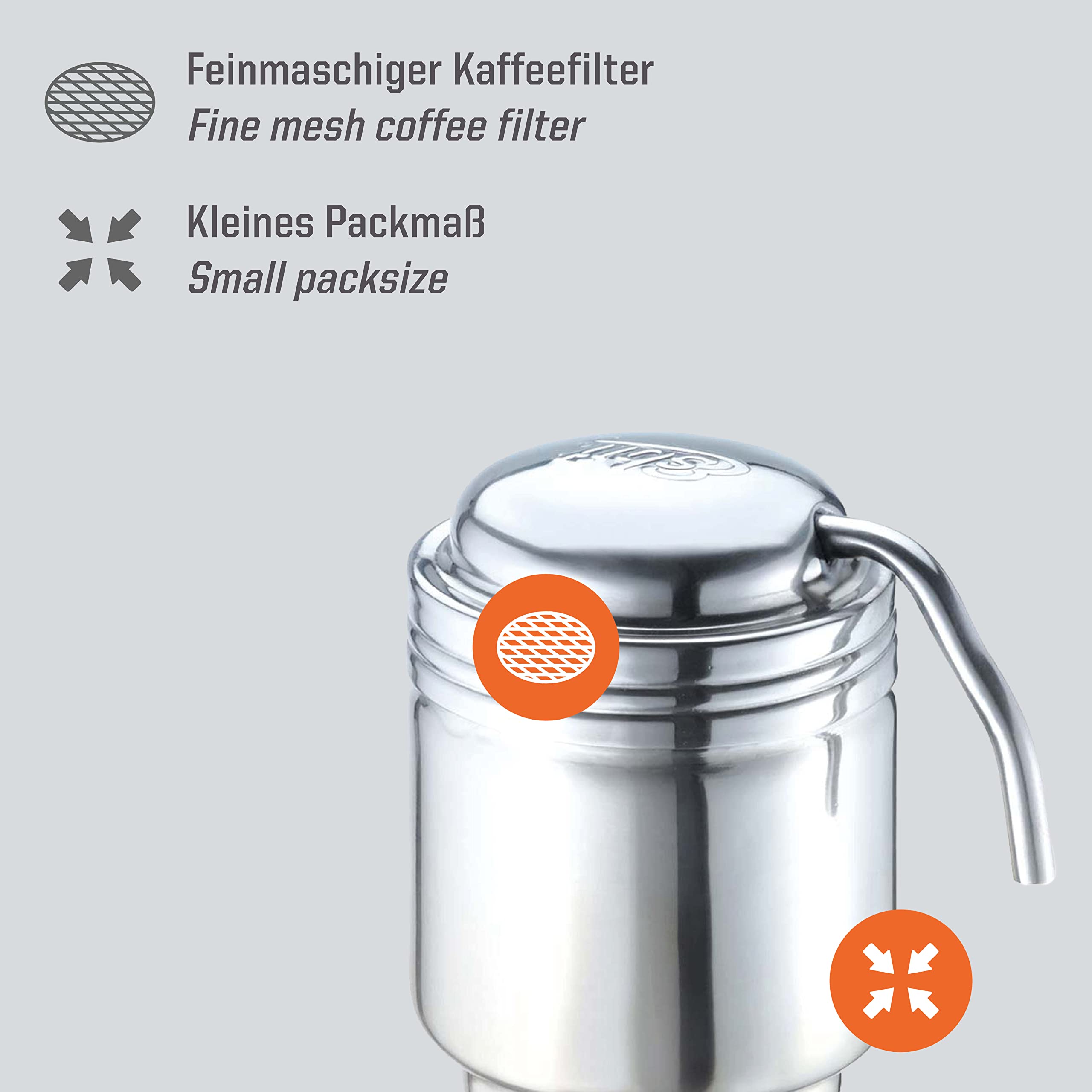 Esbit Stainless Steel Camping Coffee Maker - Portable Solid Fuel Tablet Brewer for Outdoor Hiking, Backpacking & Emergency Preparedness