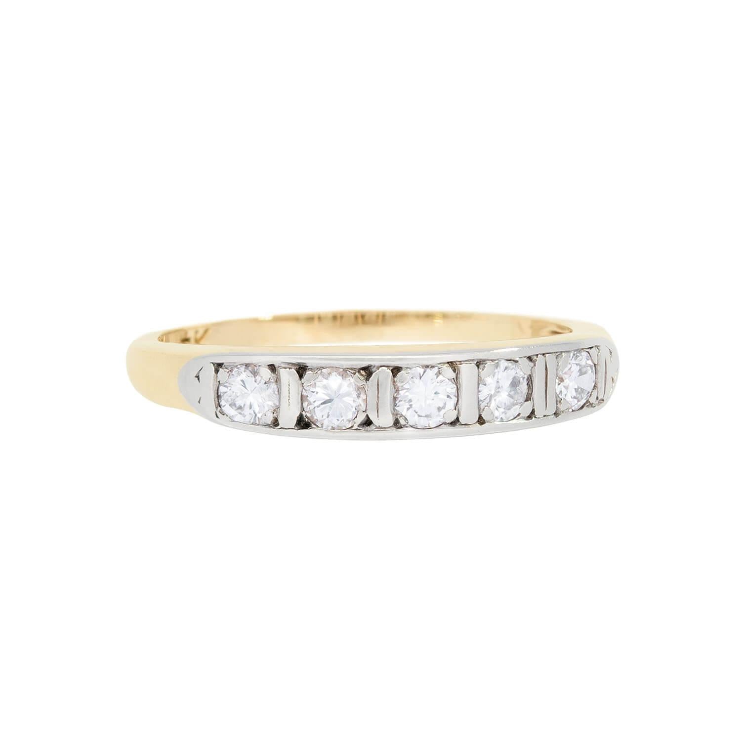 Vintage 14k Gold Diamond Eternity Band Ring for Women - Perfect for Weddings, Anniversaries & Special Occasions