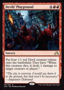 Magic The Gathering - Devils' Playground (151/297) - Shadows Over Innistrad Booster Pack - Rare MTG Card for Collectors & Deck Builders - Perfect for Trading, Gaming Nights & Strategy Battles