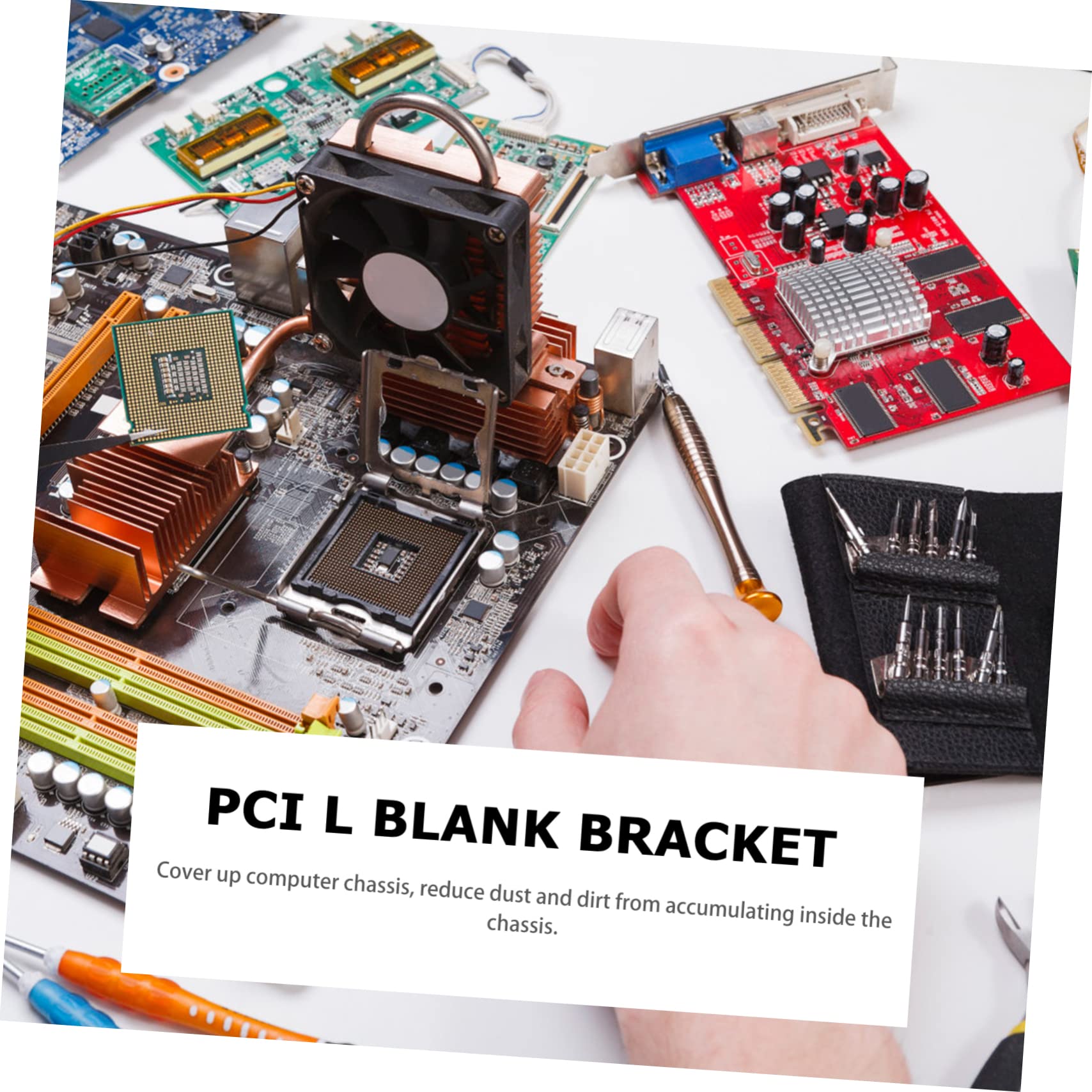 20 Pack Steel PCI Slot Covers with Ventilation - DP & VGA Compatible Computer Case Bracket Replacement for Gaming PC, Workstation & Server Setup (Dust Protection & Improved Airflow)
