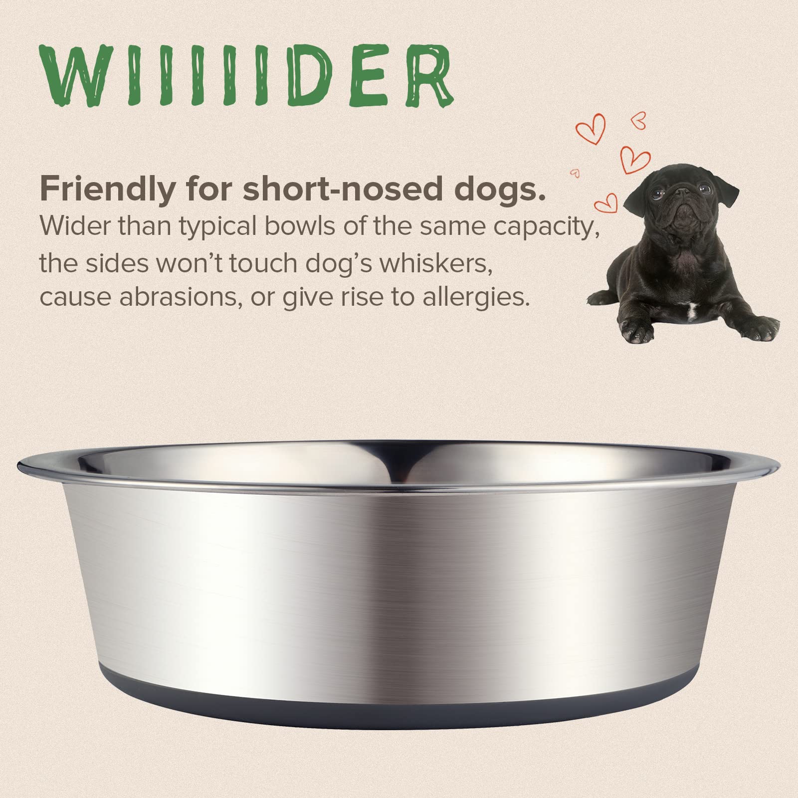 Premium Stainless Steel Cat Bowls 2-Pack - Non-Slip Rubber Base, Dishwasher Safe, Easy Clean 2-Cup Pet Food & Water Dishes - Perfect for Kittens & Adult Cats at Home or Travel