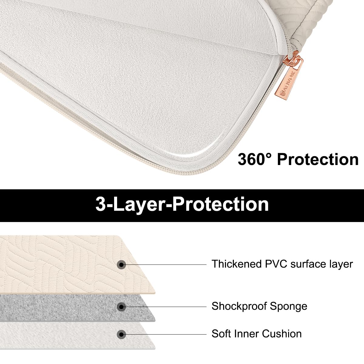 Premium Leather Laptop Sleeve for MacBook Air 15