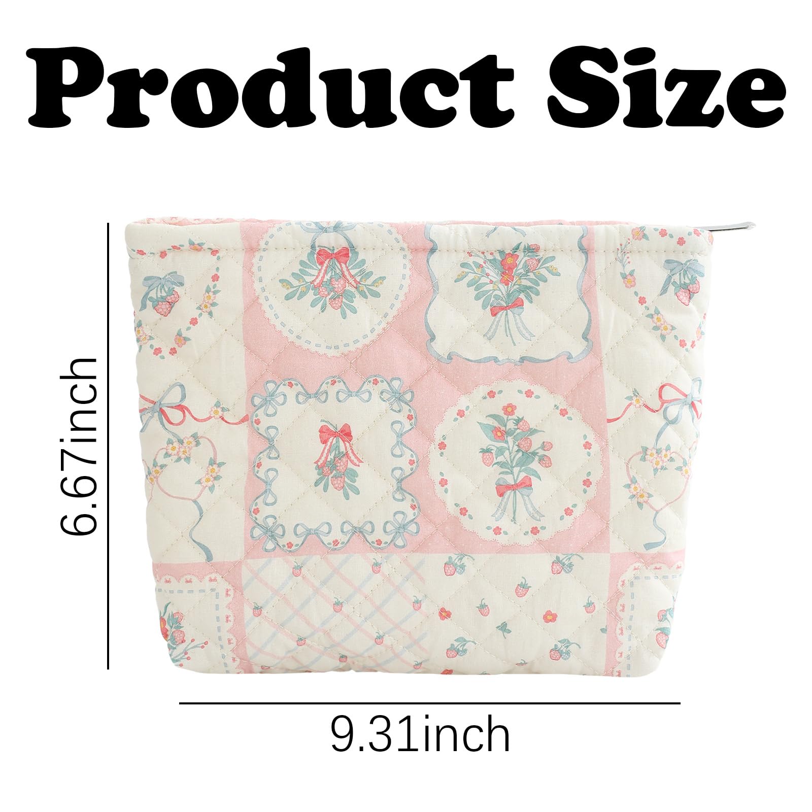 LYDZTION Floral Makeup Bag for Women - Large Capacity Cosmetic Organizer, Travel Toiletry Bag with Quilted Design - Perfect for Travel, Gym & Daily Essentials Storage - Puzzle Flower Pattern