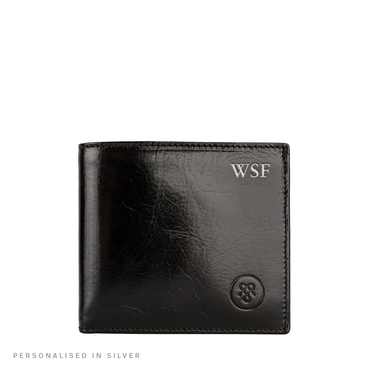 Maxwell Scott Ticciano RFID Leather Coin Pocket Wallet - Chocolate Brown Genuine Leather Wallet for Men - Perfect for Travel, Business & Everyday Use