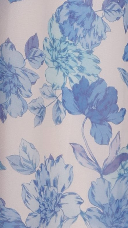 Galilhai Maxi Dress - Blue Floral Print Long Summer Dress for Women | Beach, Vacation & Casual Wear