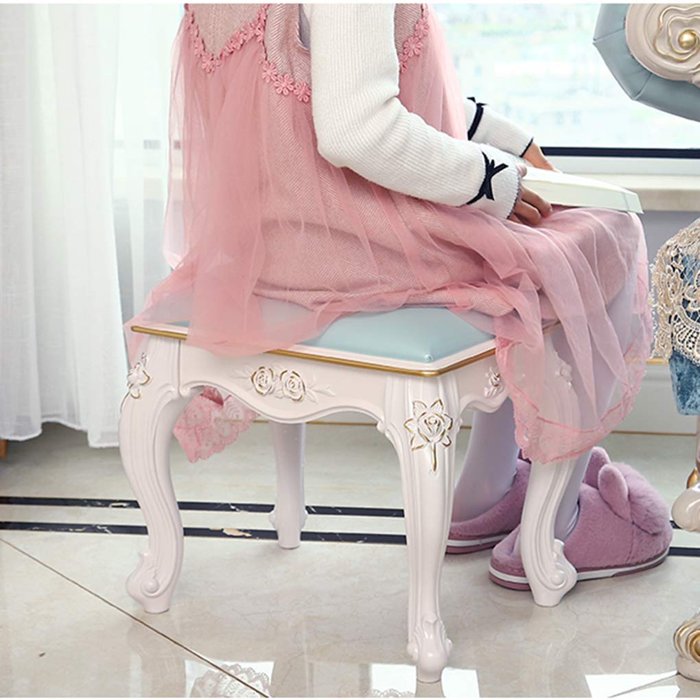zyifan Square Vanity Stool with ABS Legs - Padded Makeup Dressing Bench, Sturdy 330LBS Capacity Piano Seat Chair for Bedroom & Bathroom - Perfect for Makeup Vanity, Dressing Room, and Home Decor