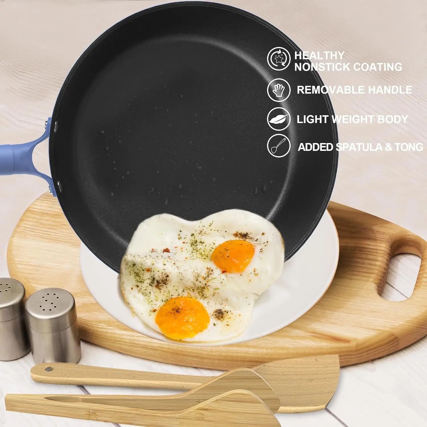 Non-Stick Deep Frying Pan with Comfortable Handle - 10 Inch Skillet for Healthy Cooking, Perfect for Frying, Sautéing & Stir-Frying at Home Kitchen