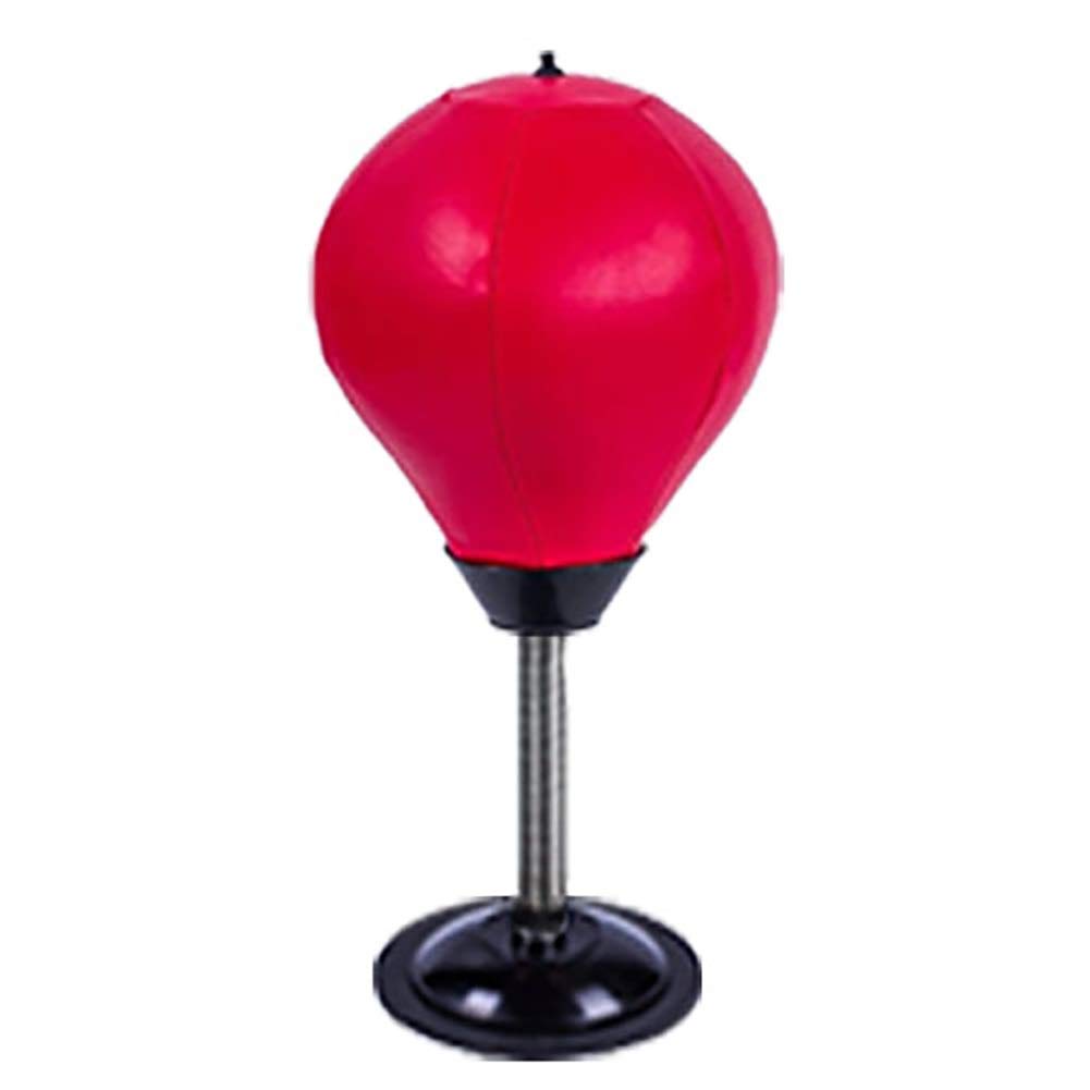 Kids & Adults Desktop Punching Bag with Stand - Boxing Stress Relief Ball for Office, Home, Gym - Suction Cup Punch Ball for Reflex Training & Tension Release (Red) - Perfect for Work Breaks, Home Fitness & Stress Management