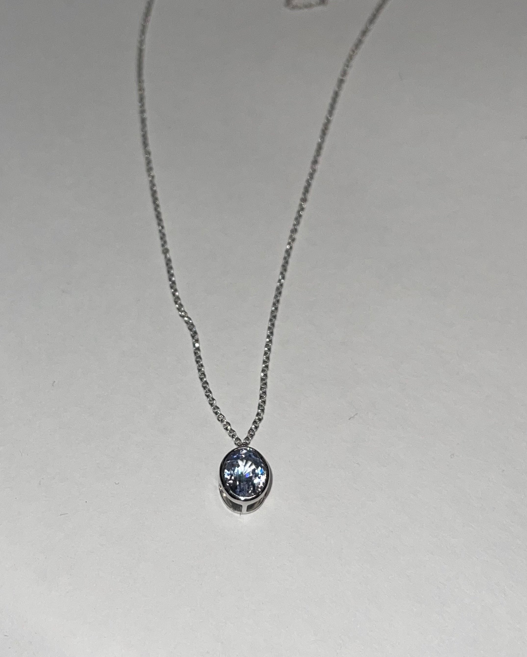 Exquisite Oval Sapphire Pendant Necklace for Women - Elegant 925 Sterling Silver Jewelry Gift for Her - Perfect for Weddings, Anniversaries & Special Occasions