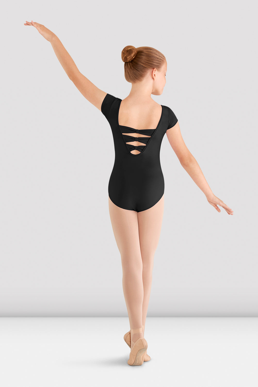 Mirella Bow Cap Sleeve Leotard for Girls - Ballet Dance Leotard with Bow Detail - Perfect for Ballet Class, Dance Recital & Performance