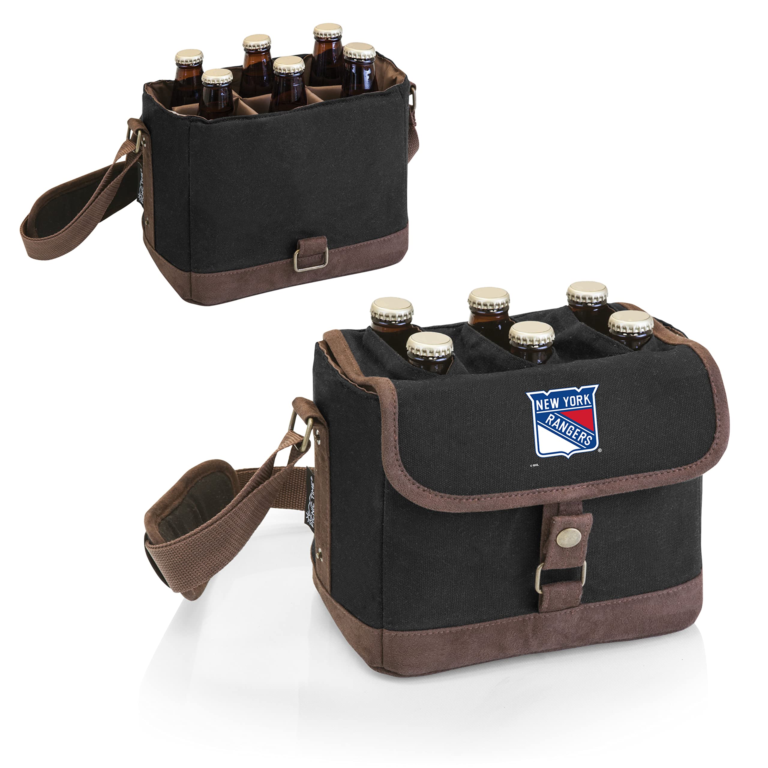 PICNIC TIME NHL Anaheim Ducks Insulated Beer Caddy Cooler Tote with Bottle Opener - Portable Sports Bar Accessories for Tailgating, Beach Parties & Game Day Gatherings