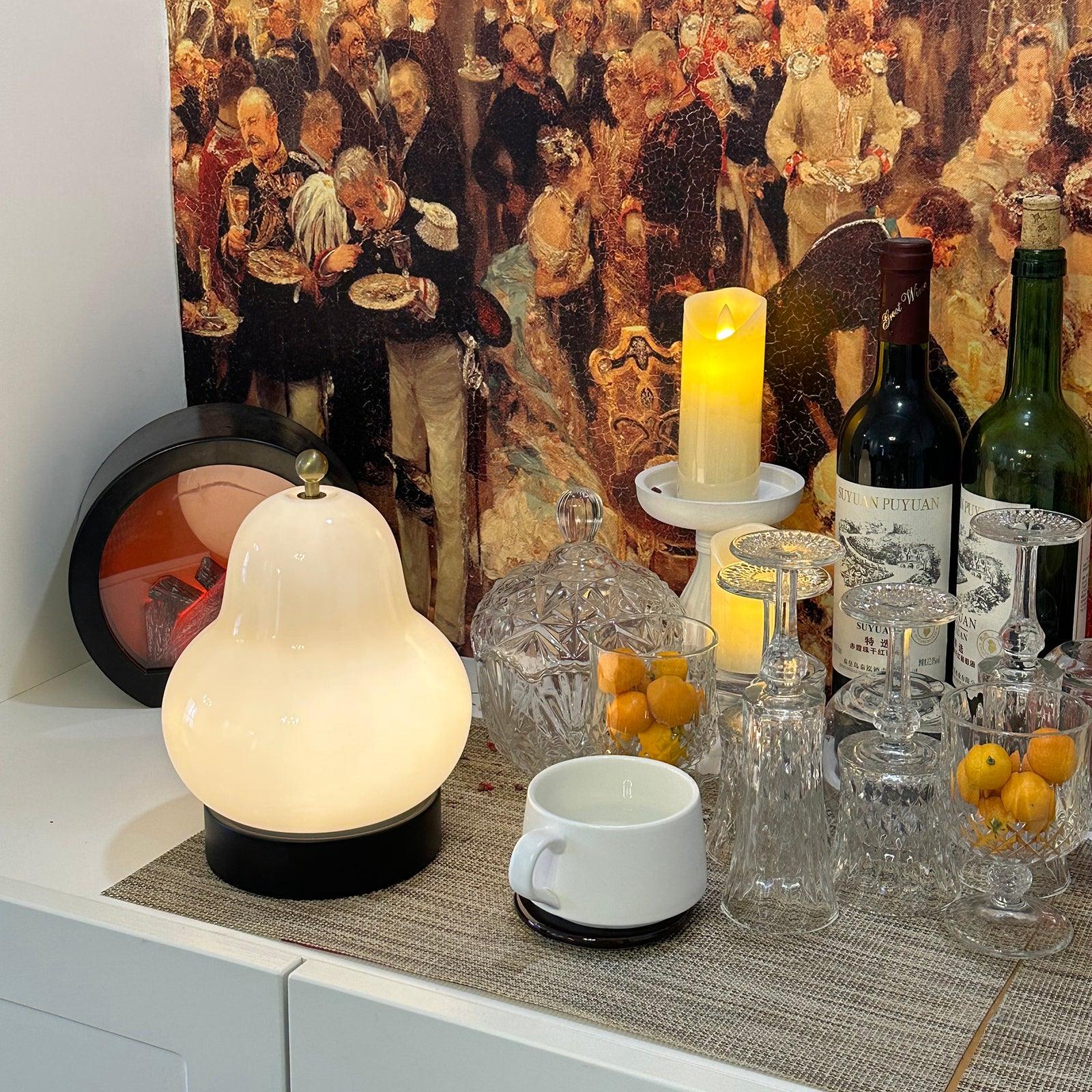 Pear Rechargeable LED Table Lamp with Built-in Battery - Perfect for Bedroom, Office, and Reading Nook Lighting