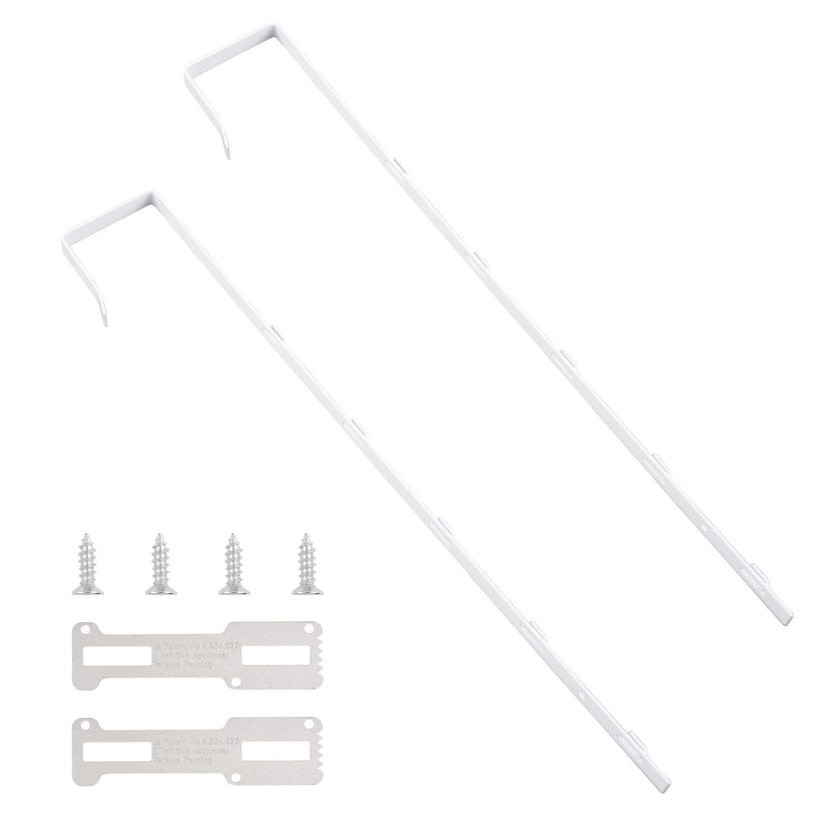 INCREWAY Over-The-Door Mirror Hanger Set - Adjustable White Mirror Brackets with Protective Lining (1.7