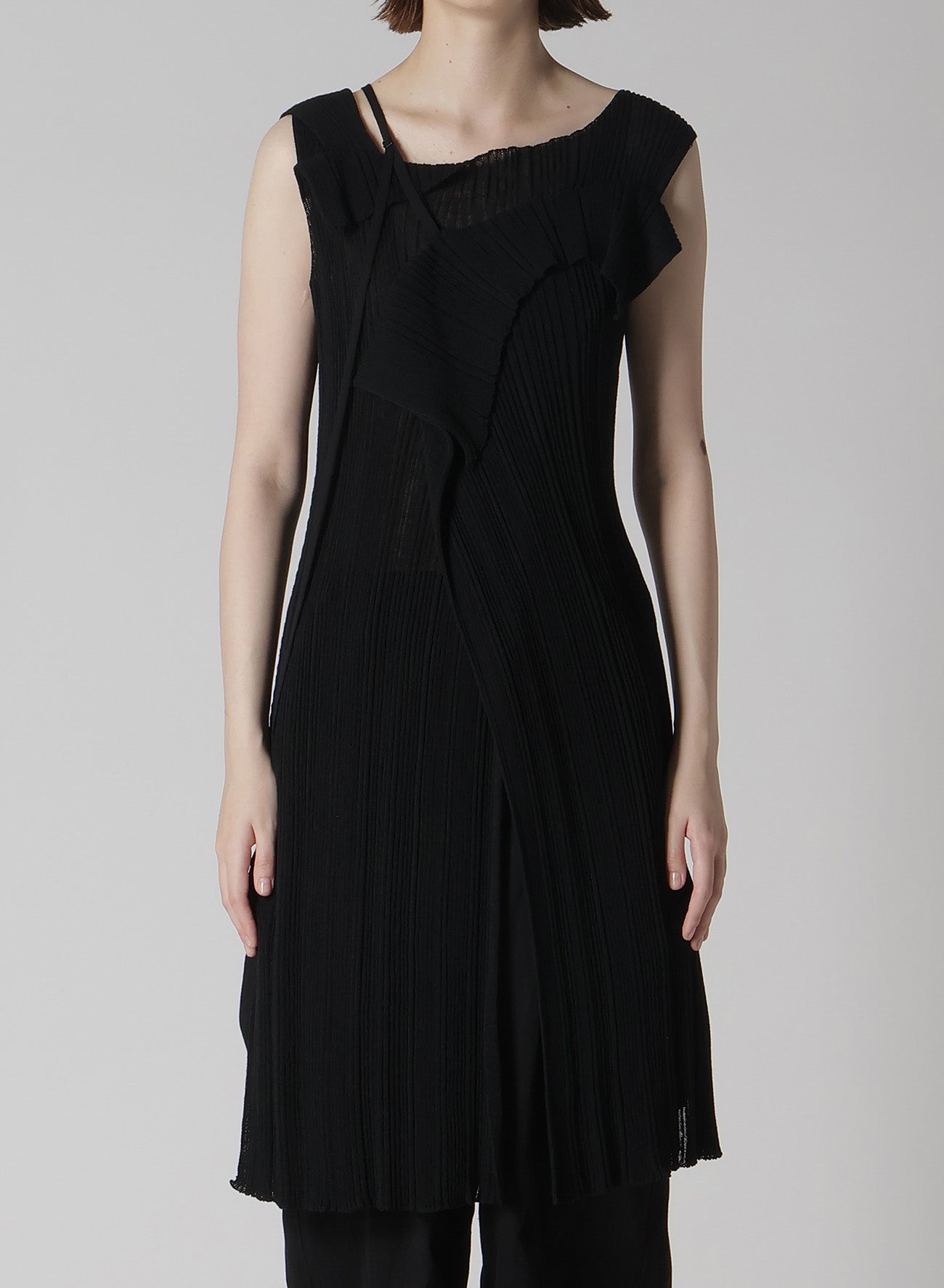 12G2P Random Thin Rib Asymmetric Long Dress - Elegant & Stylish Women's Fashion for Parties, Weddings & Evening Events