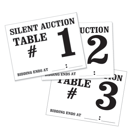 Bid End Time Table Identification Sheets - 20 Pack - Perfect for Auction Organizers, Event Planners & Office Use