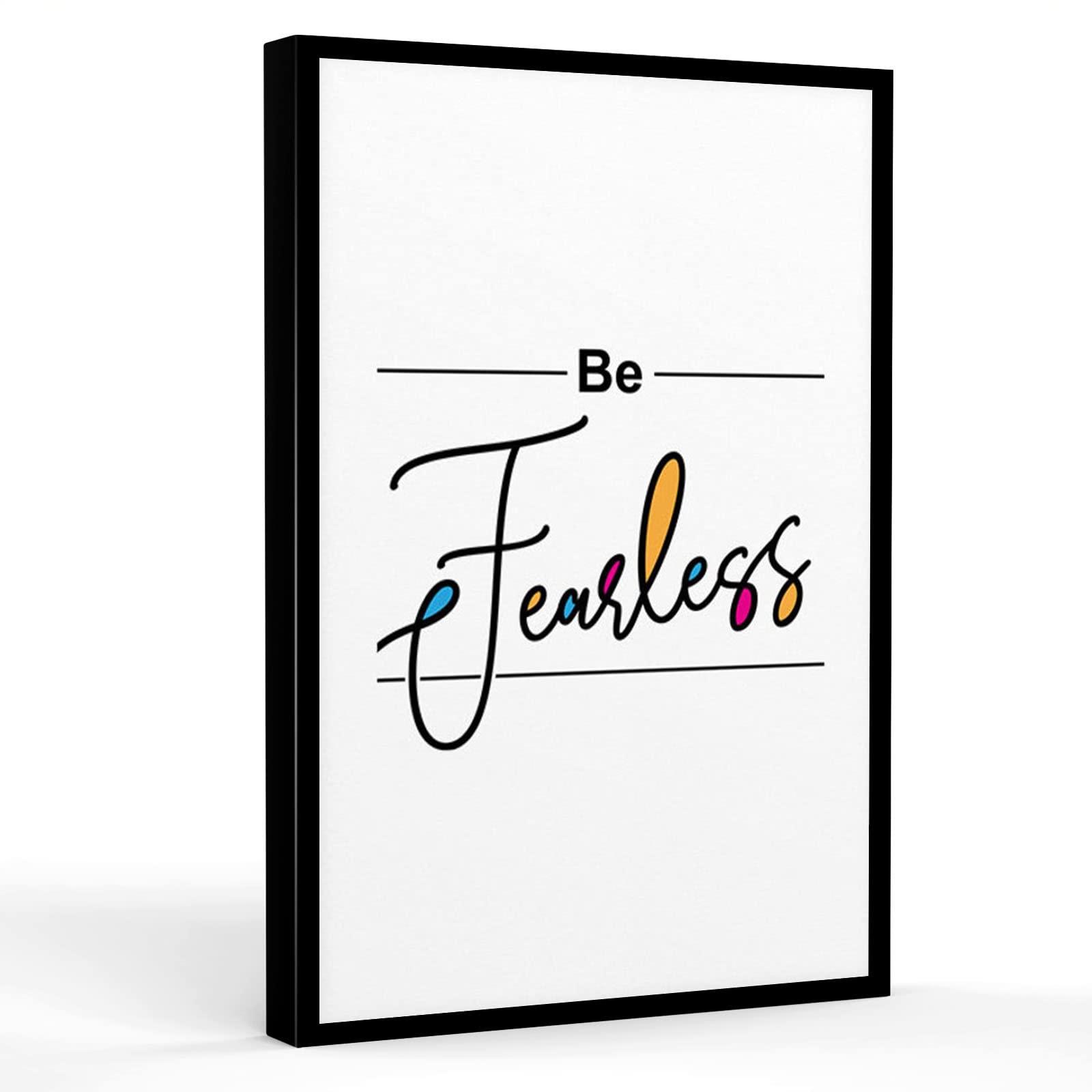 Be Fearless Cursive Print - Inspirational Wall Art Decor for Bedroom & Office - 8x12 Inch Unframed Canvas - Motivational Home & Workspace Decor - Perfect for Living Room, Study or Gift