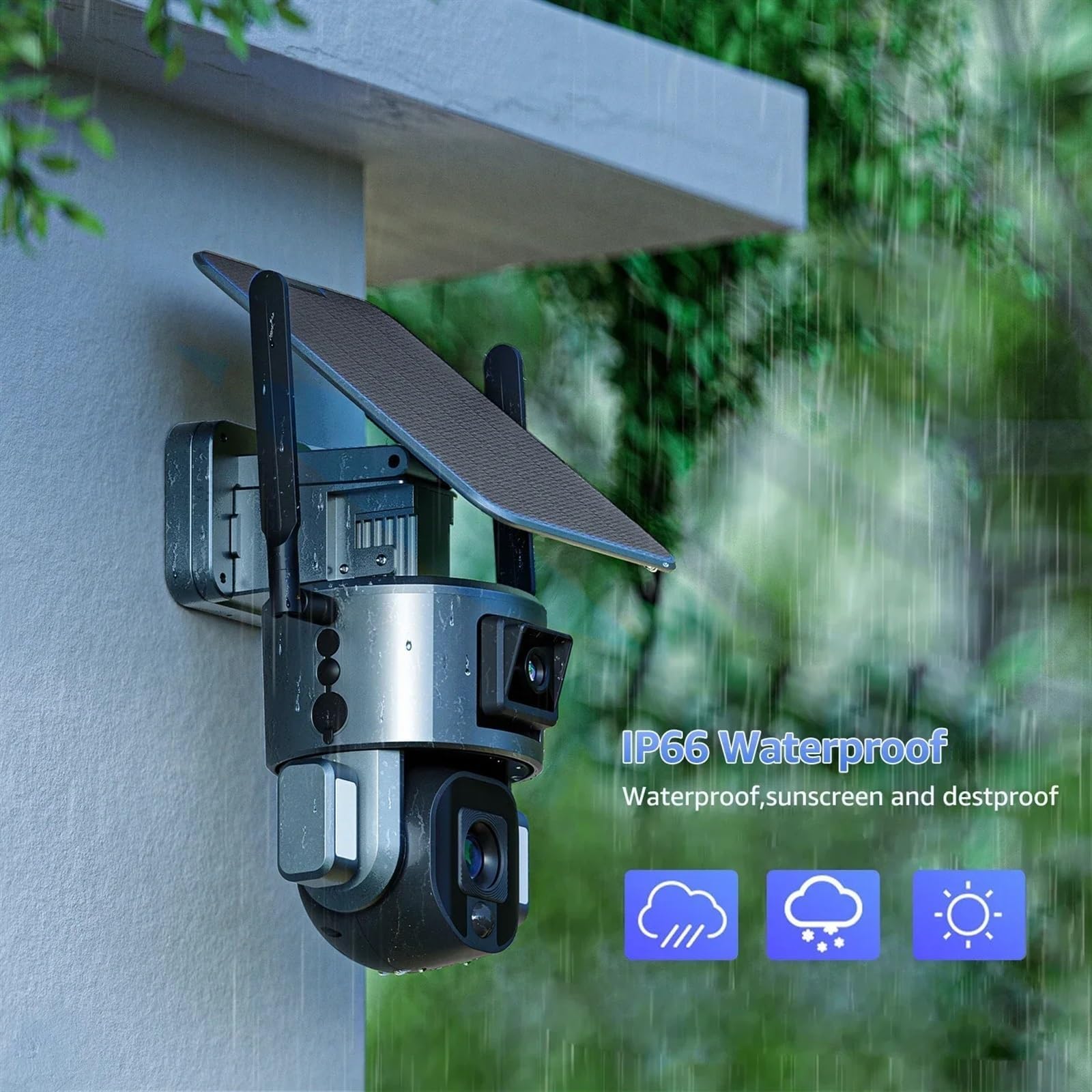 4K 8MP Wireless Outdoor Security Camera with 4G LTE, Solar Power & Auto-Tracking - Dual Lens PTZ IP Camera with Night Vision, Motion Detection & 128GB Storage - Ideal for Home Security, Yard Monitoring & Property Surveillance