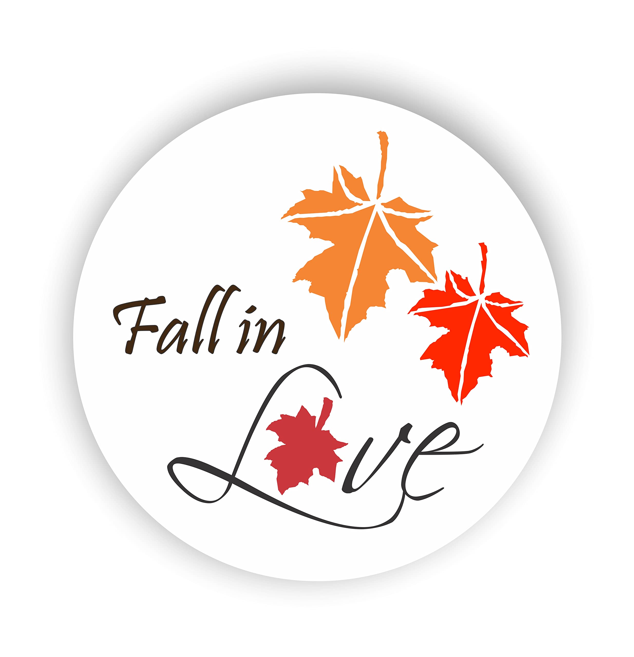 Fall in Love Thank You Wedding Stickers - 40-Pack Maple Leaf Anniversary Labels for Fall Party Decorations, Invitations & Gift Wrapping