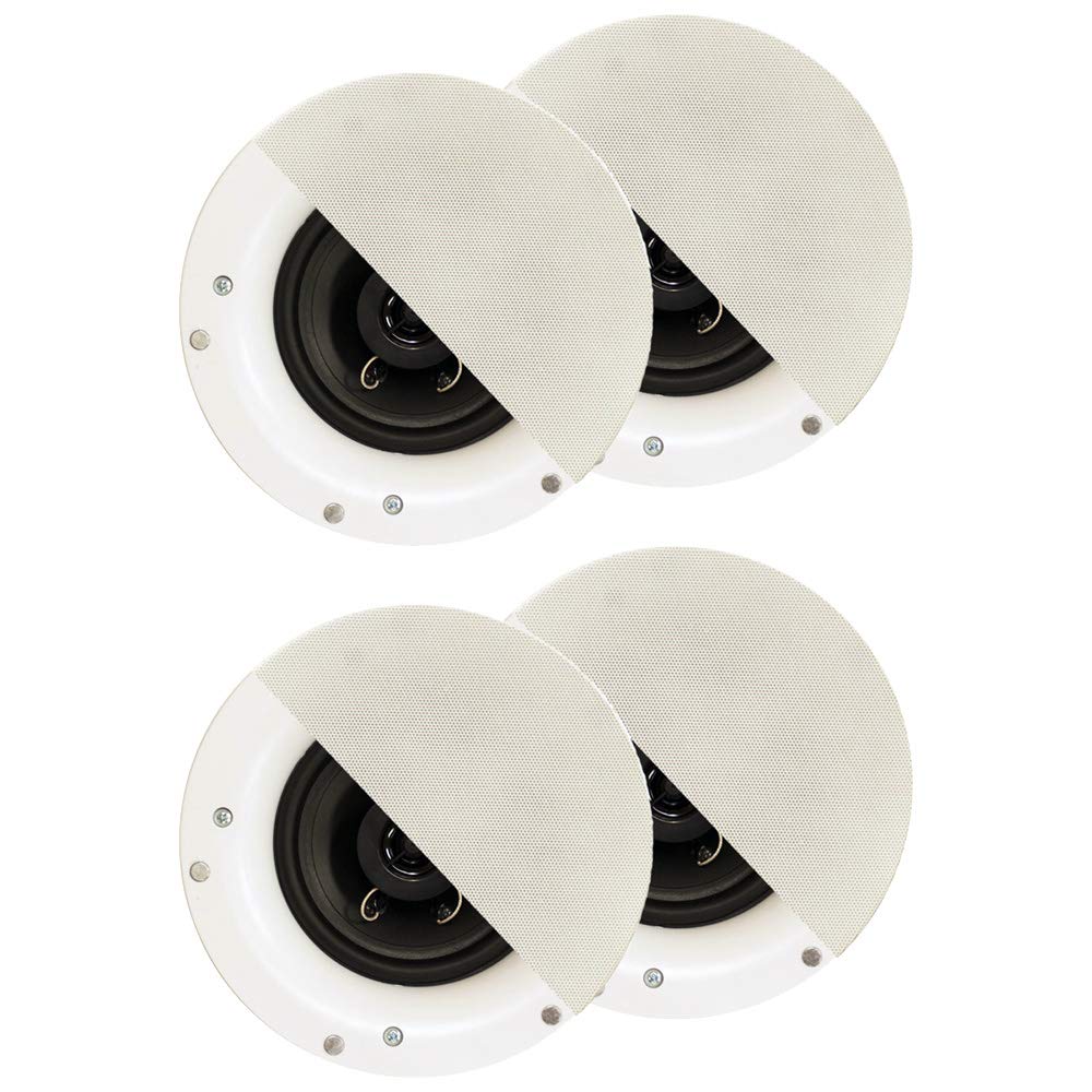 Acoustic Audio R192 Frameless In-Ceiling/In-Wall Speaker 2 Pair Pack - 2-Way Home Theater Surround Sound System for Living Room, Bedroom & Home Theater Setup