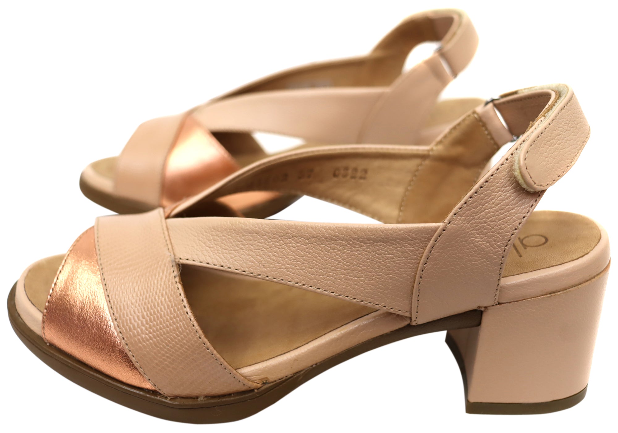 Opananken Raquel Women's Comfortable Leather Mid Heel Sandals - Stylish & Supportive for Work, Party & Summer Outings