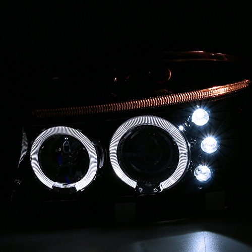 Spec-D Tuning 2LHP-DAK97G-TM Smoked Lens Projector Headlights for Dodge Dakota & Durango - Dual Halo LED DRL Lights - Upgrade Your Truck or SUV for Night Driving & Off-Road Adventures