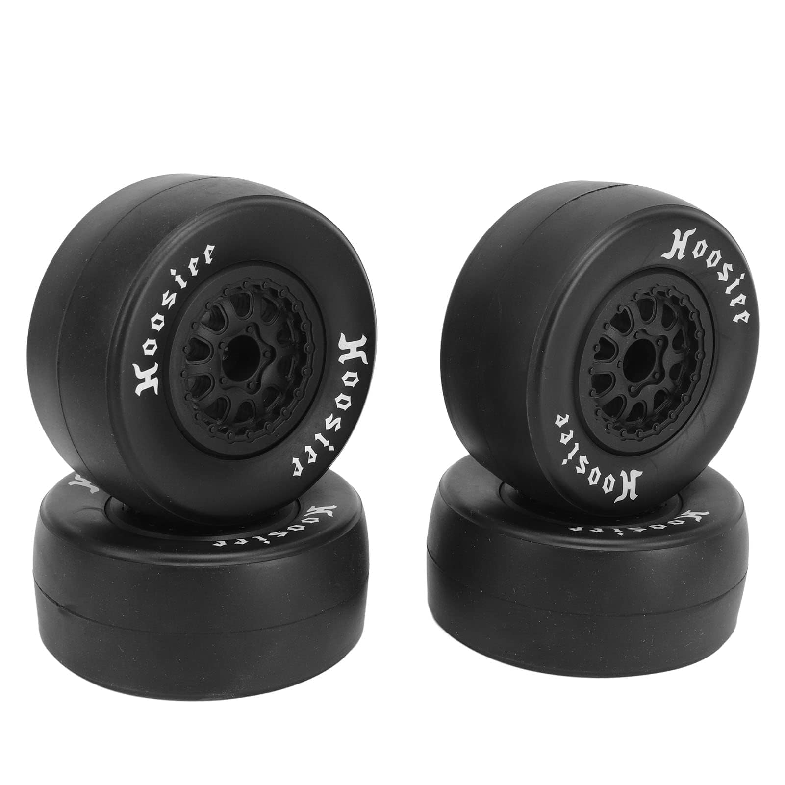 4Pcs 102mm Rubber Tires with 12mm Hex Hub Wheels - Compatible with 1/10 Scale RC Cars, Trucks & Off-Road Vehicles - Durable All-Terrain RC Tires for Crawling, Bashing & Racing - Perfect for Traxxas, Redcat & Other Popular RC Models