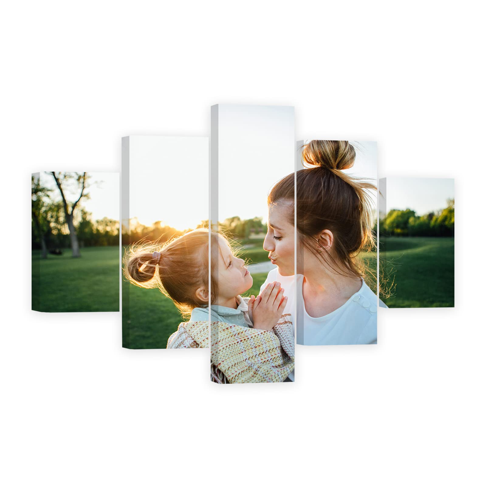 Custom 5 Panel Wall Art with Your Photos - Personalized Canvas Prints, Custom Poster Gifts & Picture Painting - Ready to Hang (12x20in x2, 12x30in x2, 12x40in x1) - Perfect for Home Decor, Office Wall Art & Unique Gift Ideas