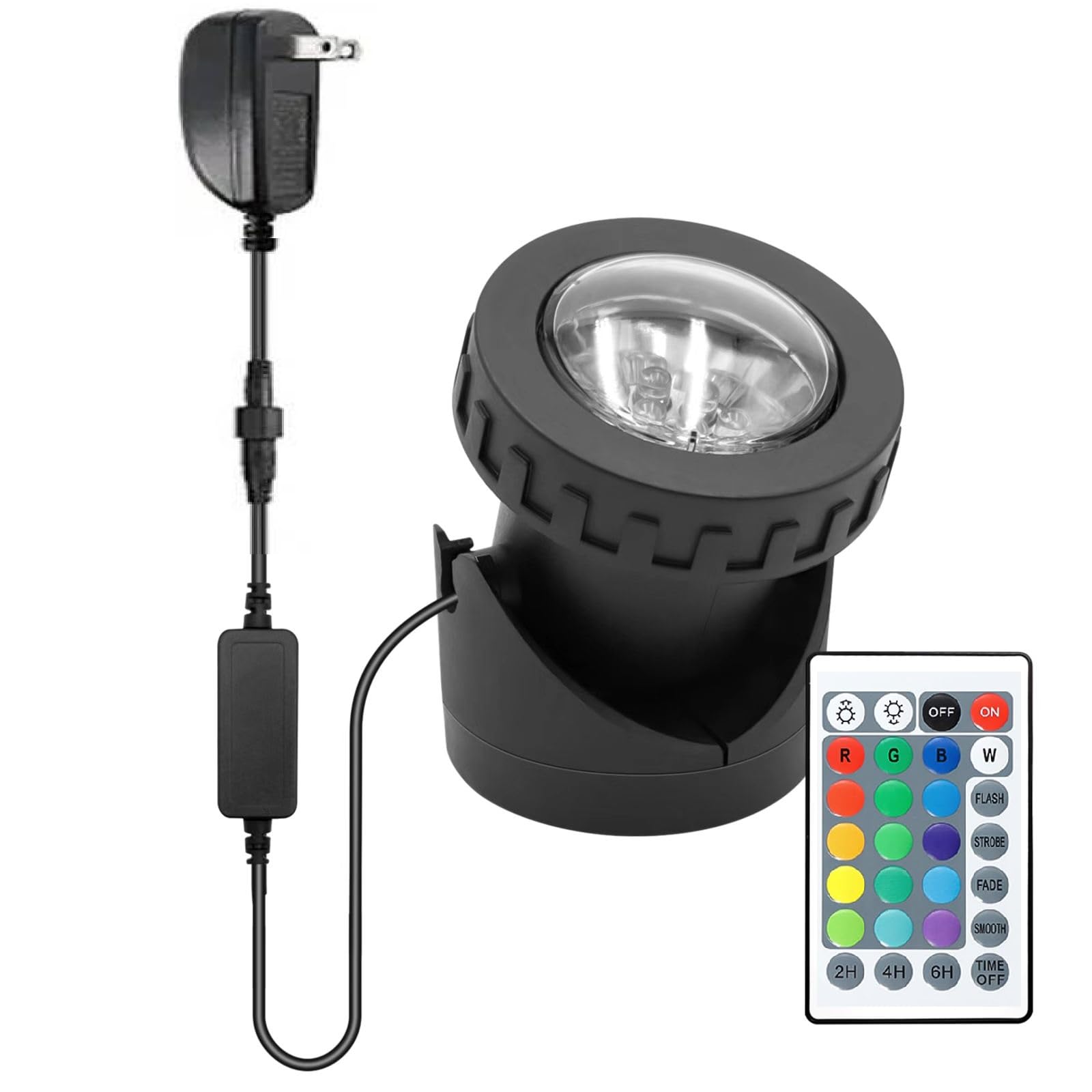 RGB Submersible Pond Lights with Timer - IP68 Waterproof Dimmable Outdoor Landscape Lighting for Fish Tank, Fountain & Garden (1-Light) - Perfect for Backyard Ponds, Water Features & Nighttime Ambiance