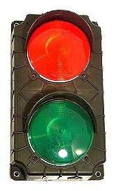 12V LED Red & Green Outside Truck Light Assembly - Black Body (Part# SG10B-12RG-LED) for Loading Dock, Warehouse & Industrial Safety Lighting