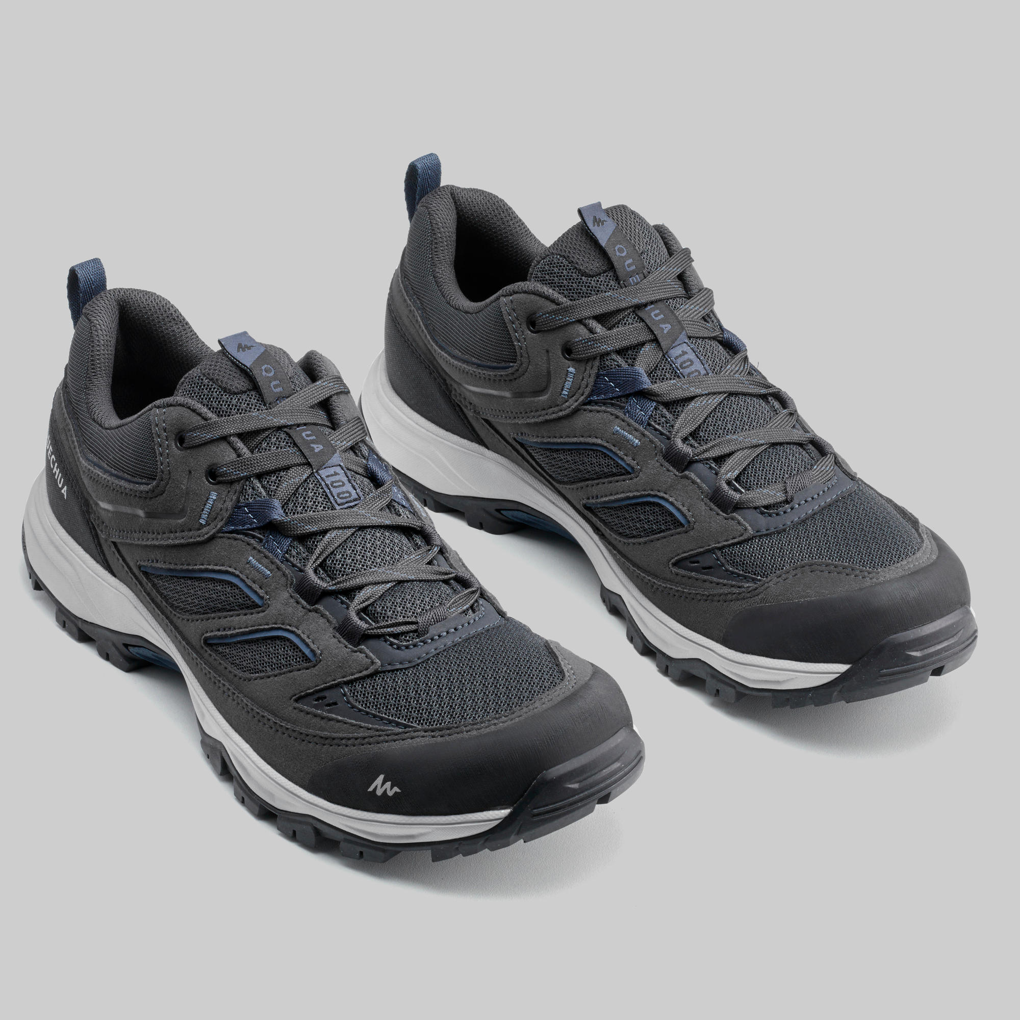 Quechua Men's MH100 Waterproof Hiking Shoes - Lightweight Trekking Boots for Outdoor Adventures, Trail Running & Camping