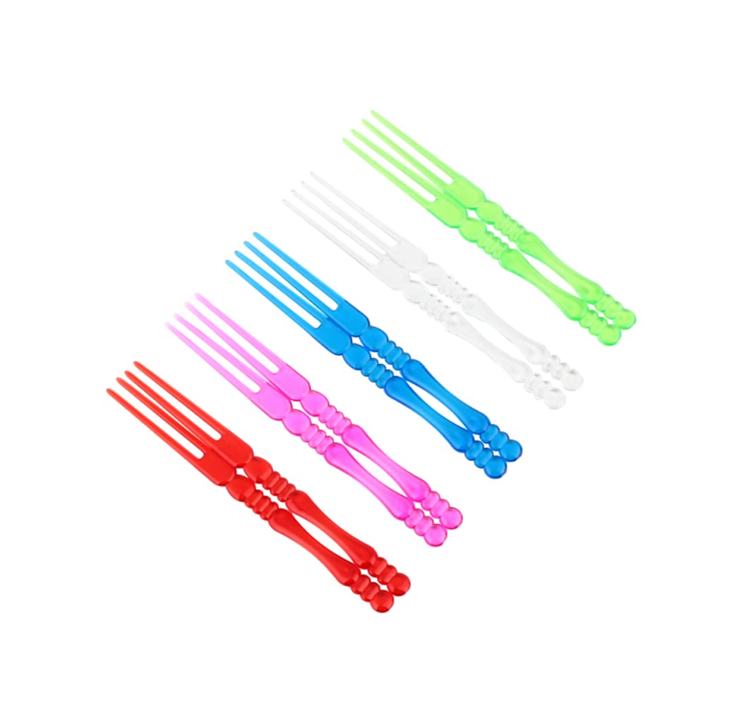 400-Piece Disposable 4-Inch Plastic Cocktail Picks - Colorful Fruit Forks, Cake & Dessert Forks - Perfect for Parties, Weddings, BBQs, and Cocktail Events