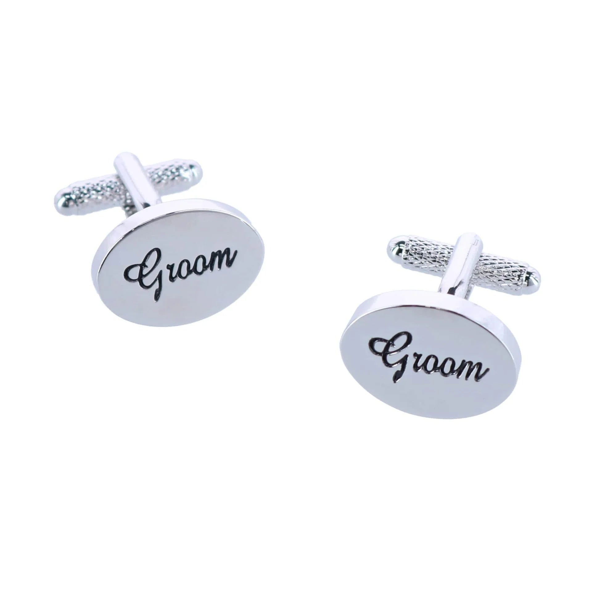 Elegant Groom Cufflinks for Men - Wedding, Prom & Formal Events - Stainless Steel Dress Shirt Accessories - Perfect Gift for Groomsmen, Best Man & Bridal Party