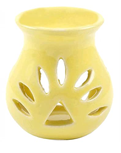 Premium Ceramic Aroma Diffuser Burner with 10ml Sea Blue Essential Oil & 2 Candles - Strong Long-Lasting Fragrance for Home Spa, Yoga & Relaxation