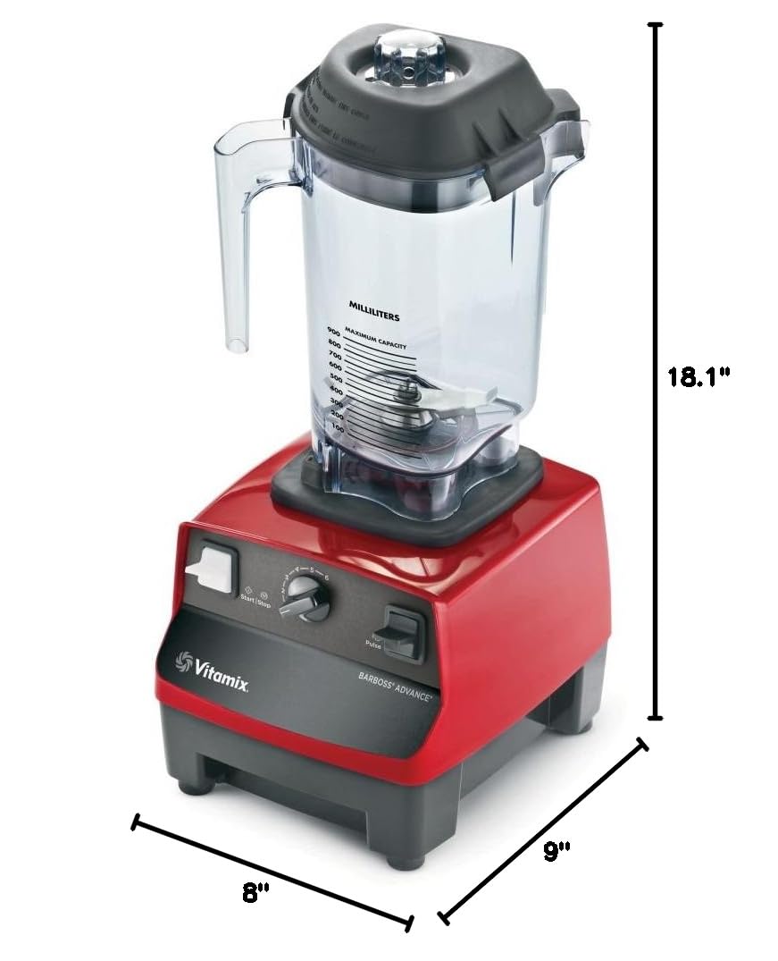 Vitamix BarBoss Advance Commercial Blender for Bartenders - High-Performance 48 oz Blender for Smoothies, Cocktails & Frozen Drinks - Perfect for Bars, Restaurants & Home Use (18.1 x 8 x 9 inches)