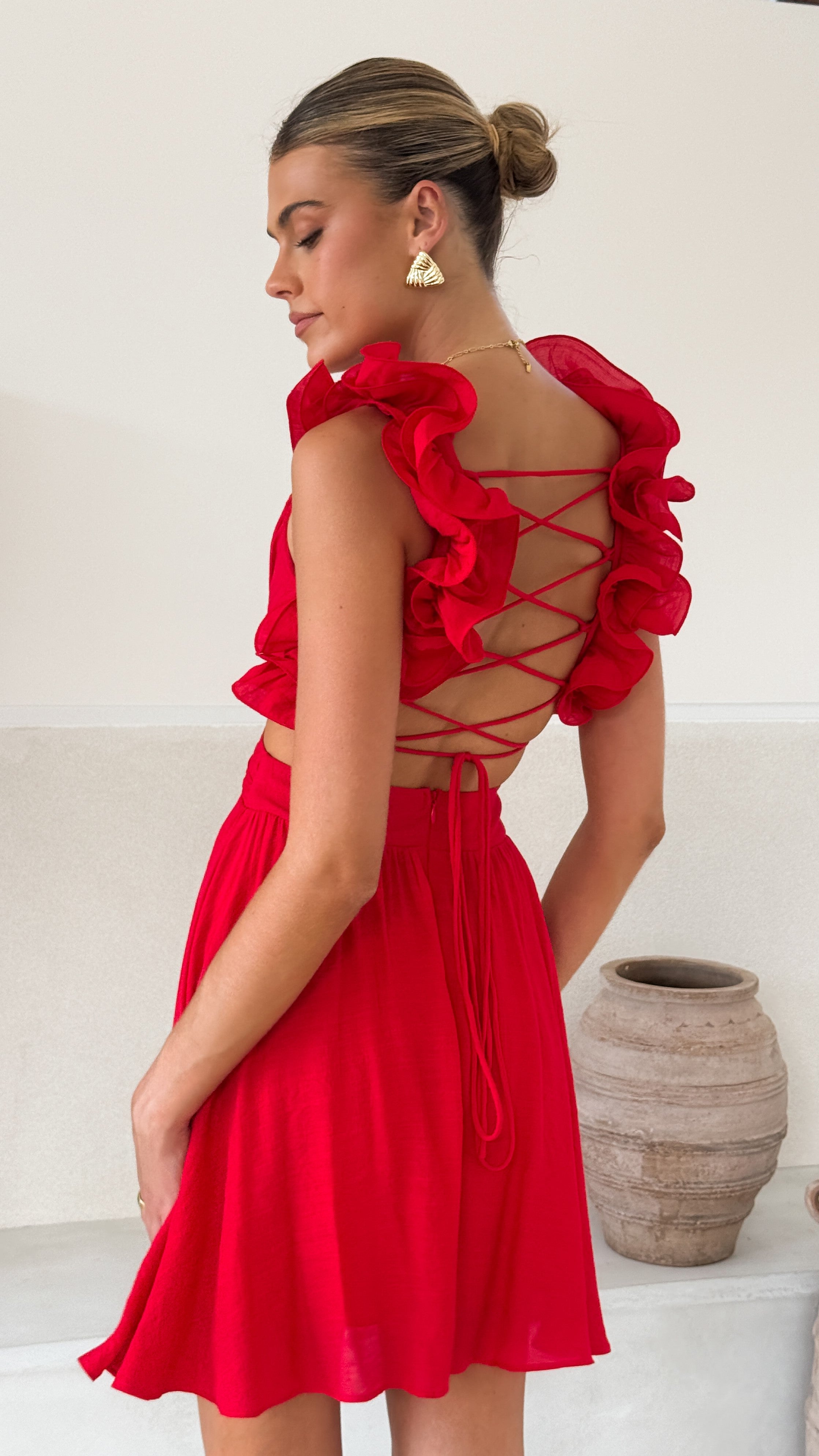 Galilhai Mini Dress for Women - Sexy Short Sleeve Bodycon Party Dress in Red | Perfect for Night Out, Club Wear, Date Night & Special Occasions