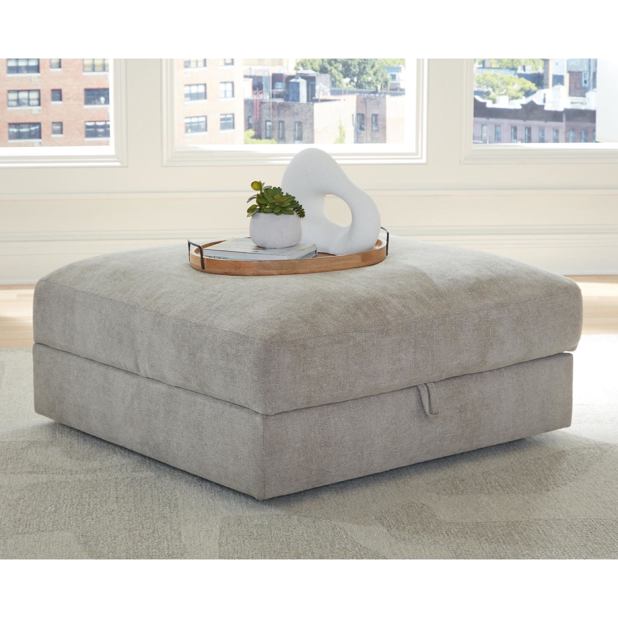 Aslan Court Storage Ottoman - Flax Upholstered Bench with Lift Top, Hidden Storage for Living Room, Bedroom, or Entryway - Perfect for Extra Seating & Home Organization