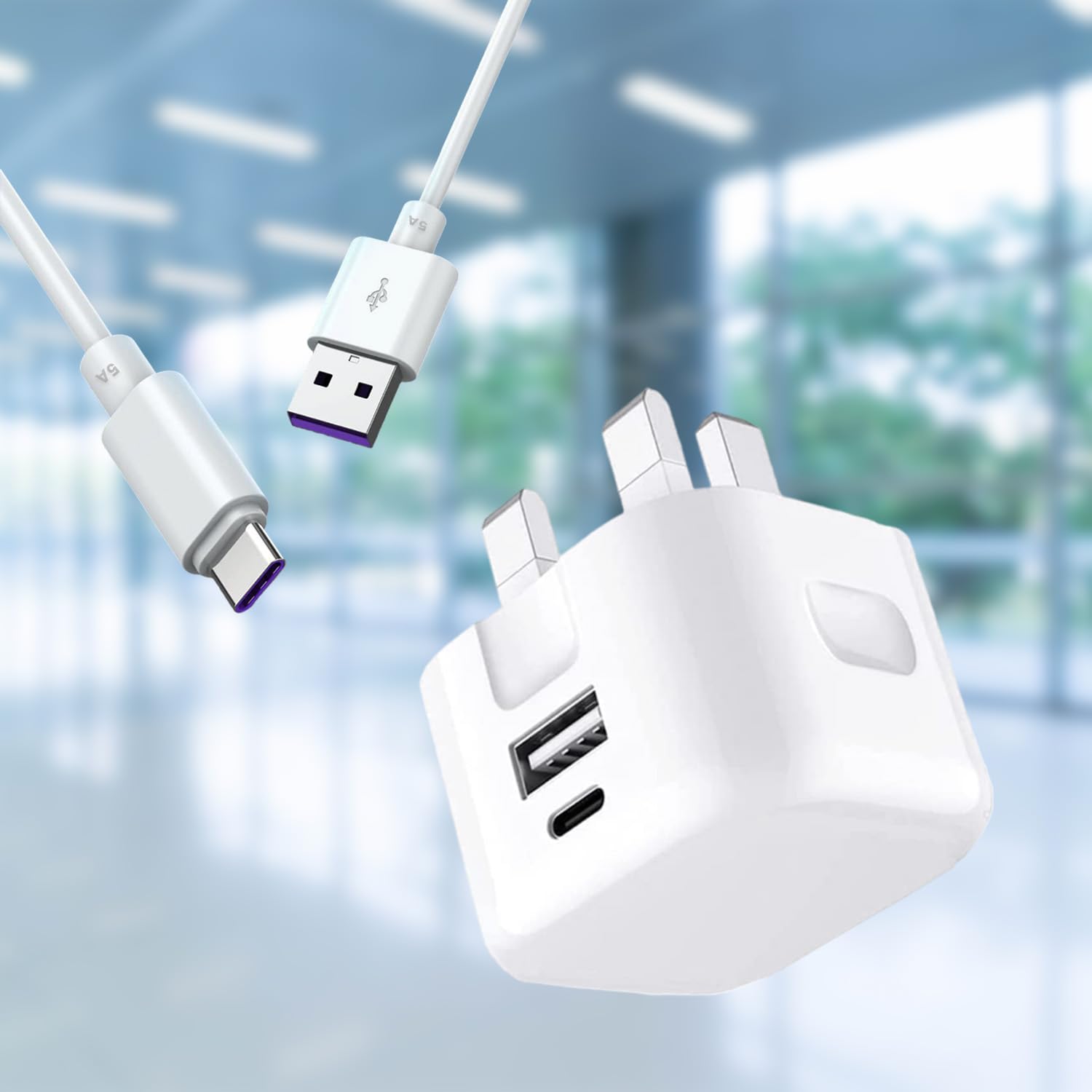 20W Fast Charger with USB-C Cable for Samsung Galaxy S24/S23/S22/S21/S20 FE & A Series - 5A Quick Charge Plug for S24 FE/A14/A13/A05s/A12/A55/A35/A52s/A54 - Perfect for Home, Office & Travel Charging