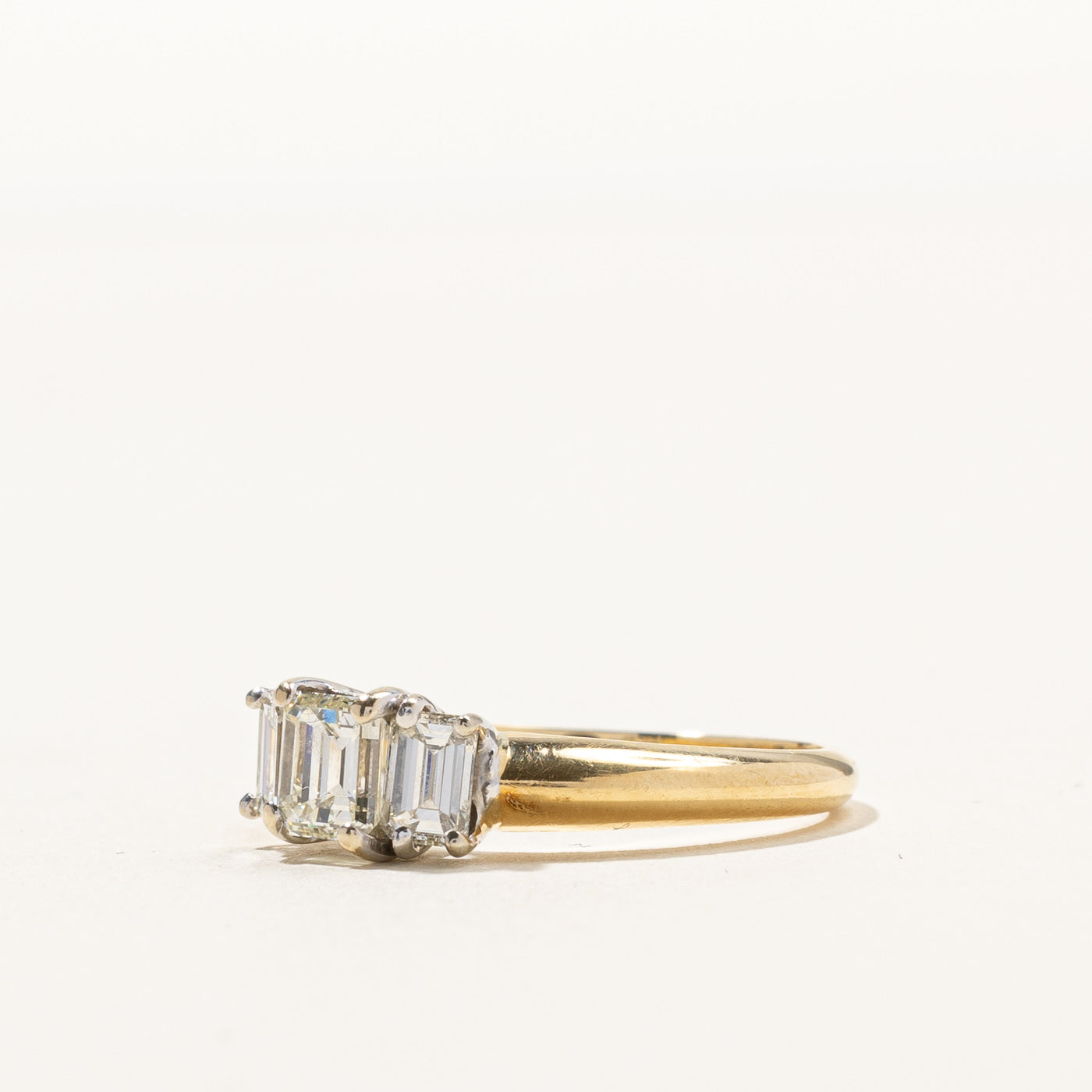 1.03ctw Three Stone Emerald Cut Diamond Engagement Ring for Women - Size 6.75 | Perfect Proposal Gift, Anniversary Jewelry & Wedding Band for Brides