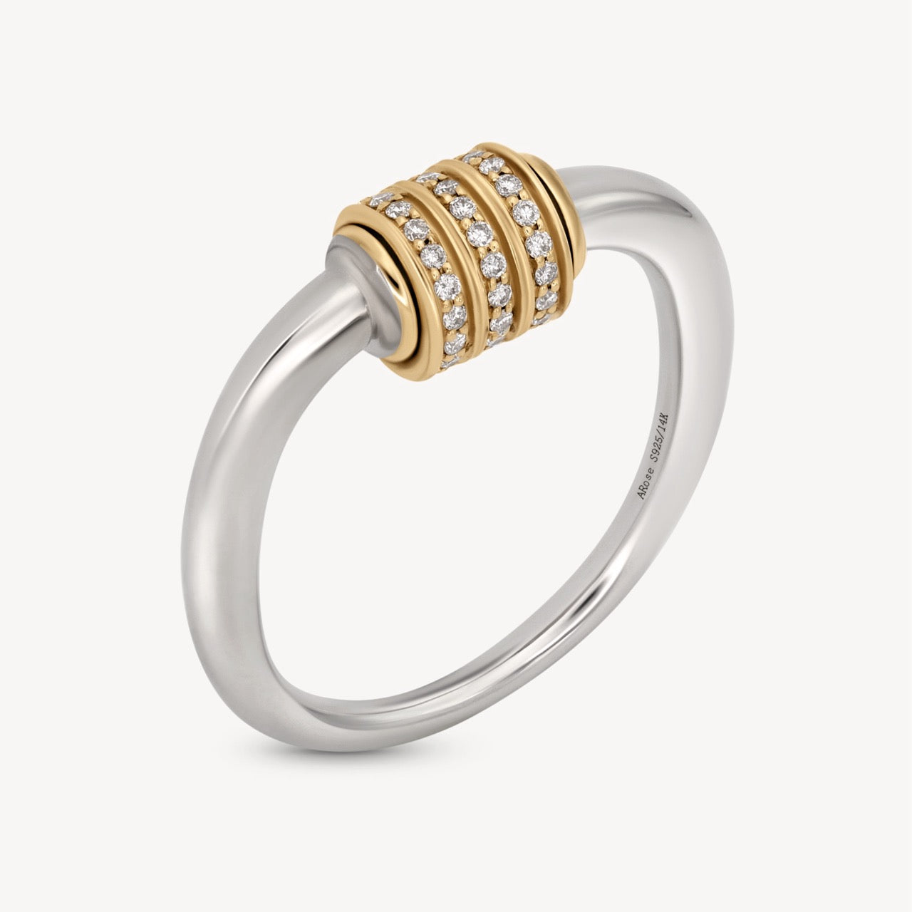 Two Tone Spinning Latch Ring - Elegant Adjustable Jewelry for Women | Perfect for Everyday Wear, Date Nights & Special Occasions