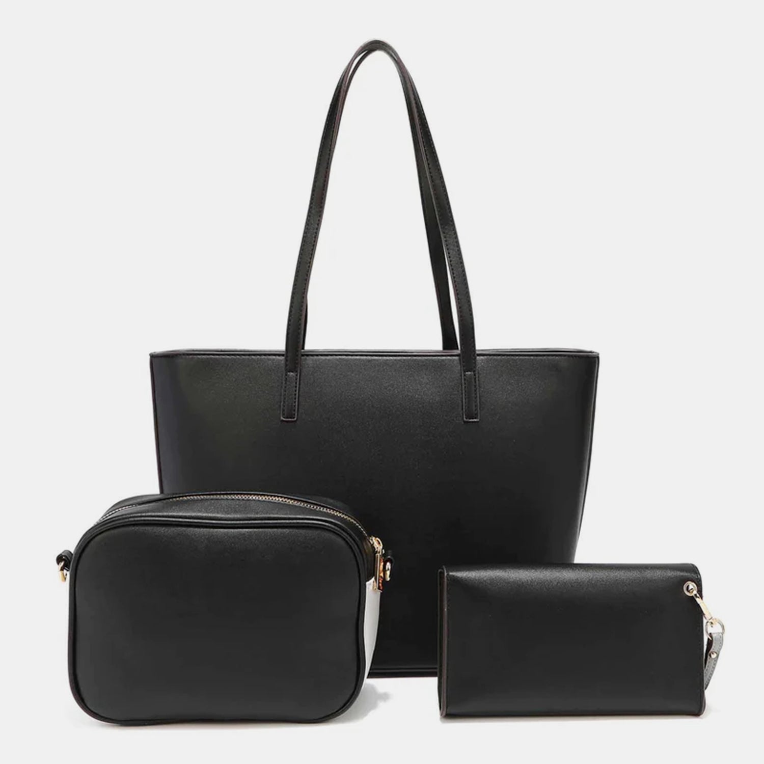 Nicole Lee USA 3 Piece Color Block Handbag Set - Trendy Women's Tote, Crossbody & Clutch Purse Combo for Work, Travel & Evening Out