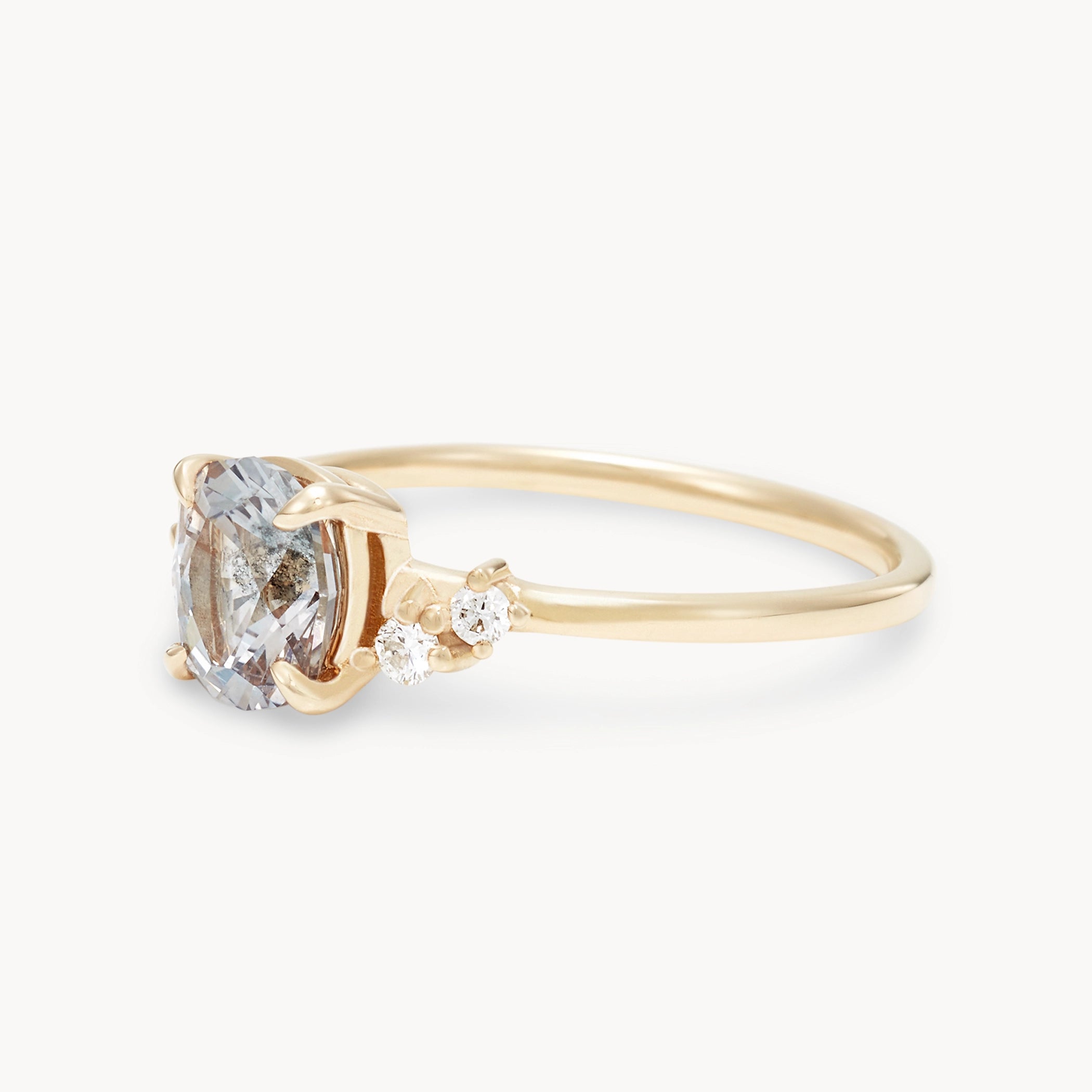 Fleur The One Unique Engagement Ring - 14K Yellow Gold, Oval Sapphire & Brilliant Diamonds | Perfect for Proposals, Anniversaries & Romantic Gifts