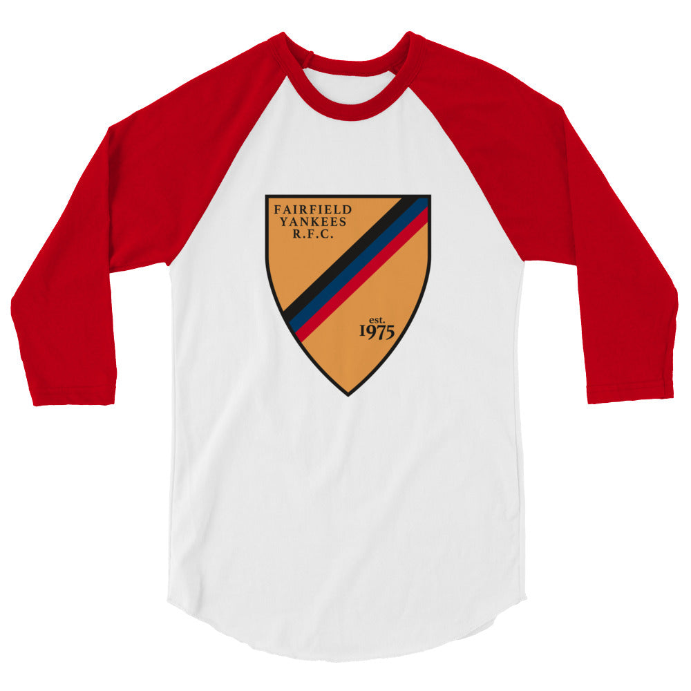 Fairfield Yankees RFC Raglan 3/4 Sleeve Baseball Tee - Comfortable Cotton Blend Jersey for Casual Wear & Sports Fans