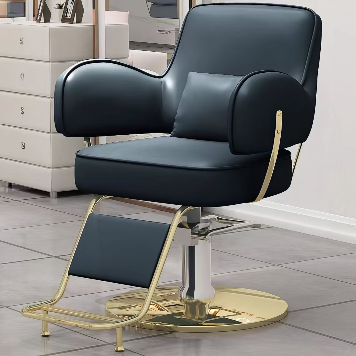 Modern All-Purpose Hydraulic Styling Chair - Adjustable Height Salon & Office Chair for Hairdressers, Barbers, and Home Use