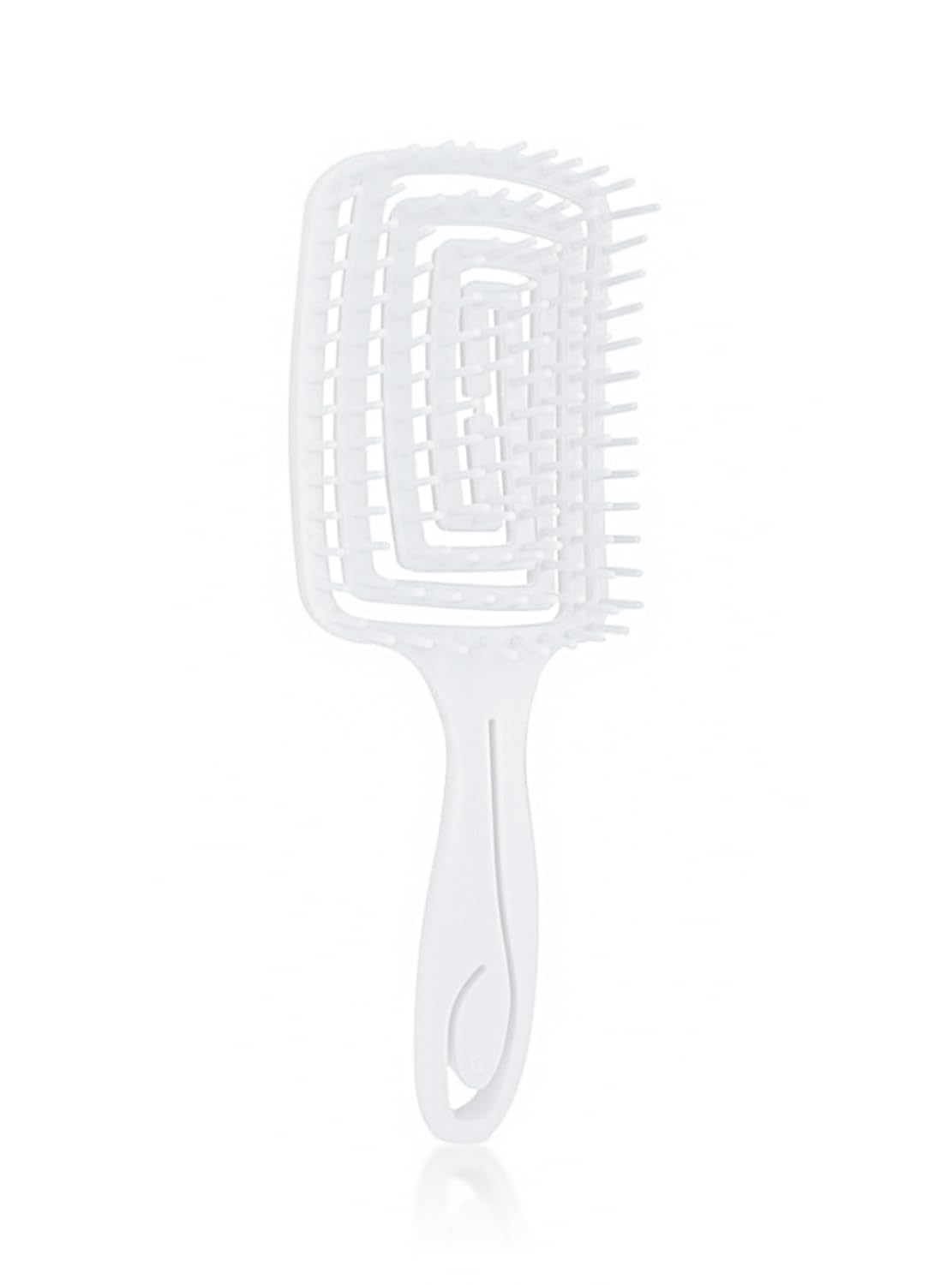 Hollow Hair Brush for Detangling & Styling - White Volumizing Hair Brush for Smooth & Shiny Hair - Perfect for Home, Salon & Travel Use